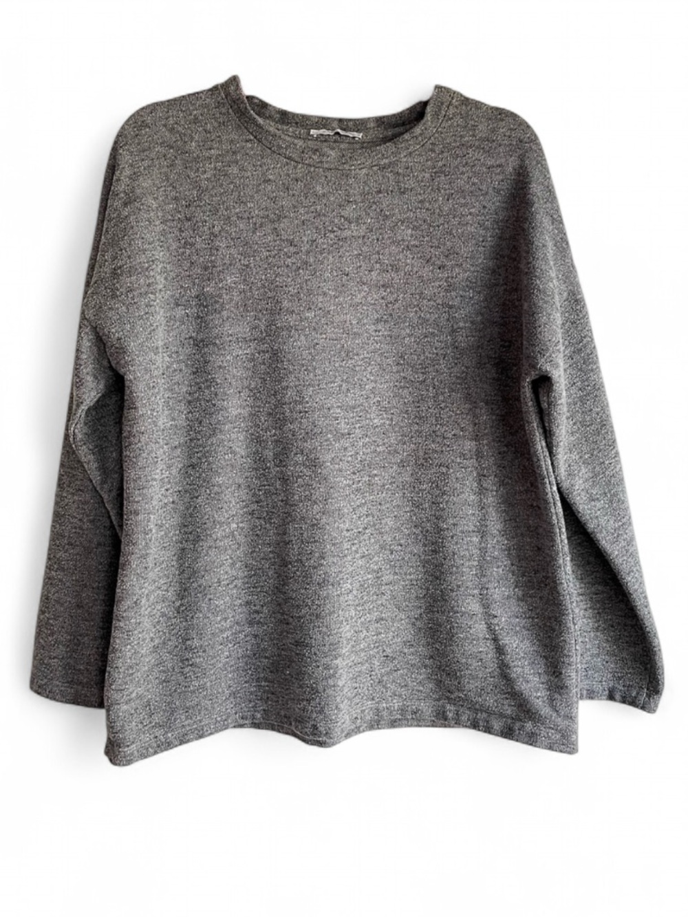 Zara Trafaluc Heather Gray Knit Sweatshirt Size M